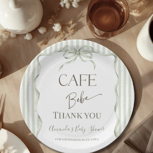 Plato De Papel Ducha de Bebé Retro Neutral Arco Café Bebe Café