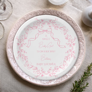 Plato De Papel Ducha de bebé Toile de Jouy Chinoiserie Mariposas