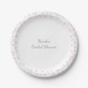 Plato De Papel Ducha de compromiso de viña rústica tenue rosa