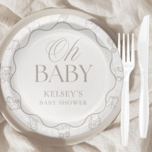 Ducha de género neutro Beige Elegante Oh Baby