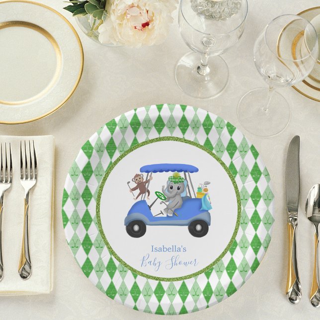Plato De Papel Ducha de Golf con Elefante y Mono Niño (Subido por el creador)