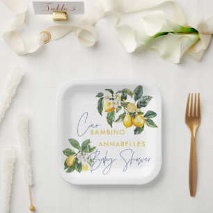 Plato De Papel Ducha de limón greco de Ciao Bambino