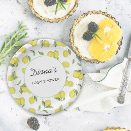 Plato De Papel Ducha de limones de verano para bebé