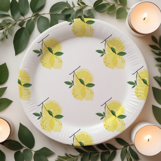 Plato De Papel Ducha de Novia Amarillo Limón (Subido por el creador)