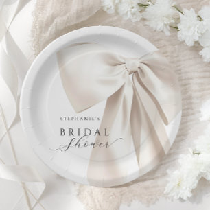 Plato De Papel Ducha de novia blanca