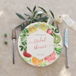 Plato De Papel Ducha de novia de cítricos tropicales<br><div class="desc">Comenzando con una fabulosa invitación impresa, establezca el tono con un diseño único y luego lleve el tema a todo el evento. Tu evento será perfecto de principio a fin con pequeños extras especiales. En el fiesta, considere los favores de fiesta personalizados para un toque especial. Estos diseños pueden ser...</div>