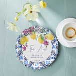 Plato De Papel Ducha de novia de limones italianos buganvillea ci<br><div class="desc">Es más,  limones italianos buganvillas cítricos mediterráneos primavera verano ducha de novia monograma personalizado placas de papel impreso,  decoración personalizada de mesa</div>