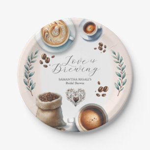 Plato De Papel Ducha de novia desechable Placas El amor se está g