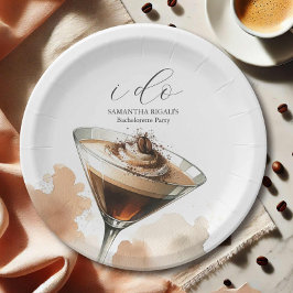Plato De Papel Ducha de novia desechable Placas Espresso Tema