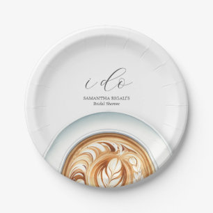 Plato De Papel Ducha de novia desechable Placas Latte Tema