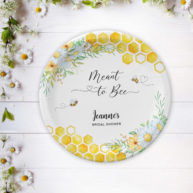 Plato De Papel ducha de novia destinada a ser abeja (Subido por el creador)