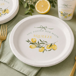 Plato De Papel Ducha de Novia Main Squeeze Citrus Sage Verde