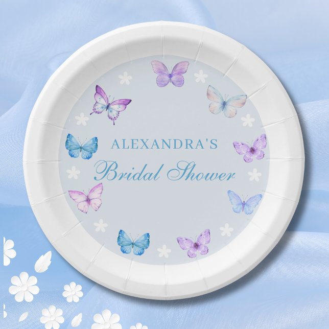 Plato De Papel Ducha de novia morada rosa azul turquesa (Subido por el creador)