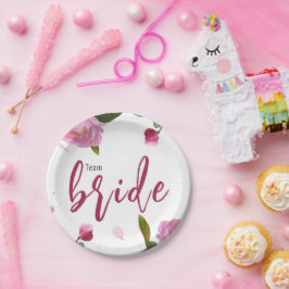 Plato De Papel Ducha de Novia Multi Floral