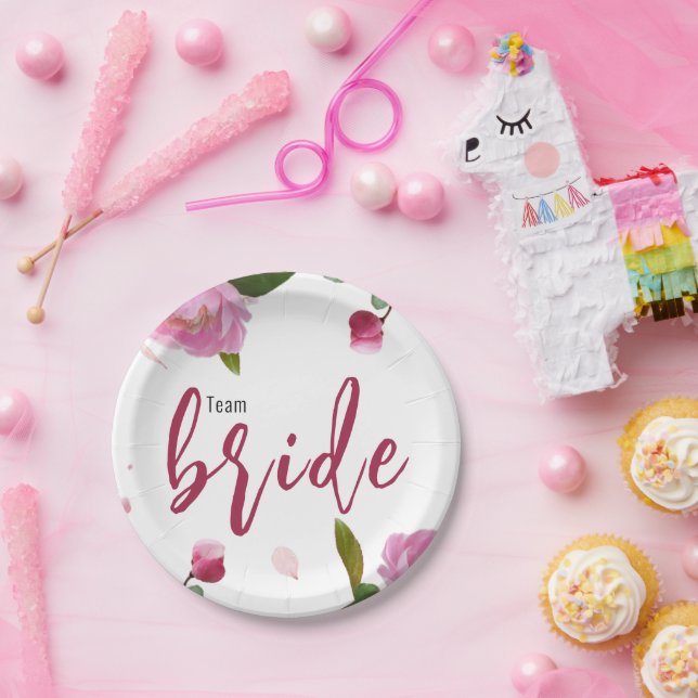 Plato De Papel Ducha de Novia Multi Floral (Fiesta)