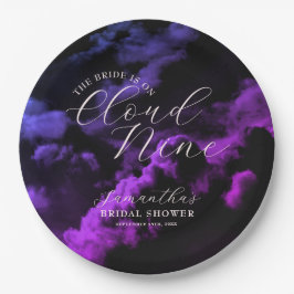 Plato De Papel Ducha de novia Nube nueve Celestial Galaxia Negra