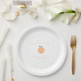 Plato De Papel Ducha de novia Perfect Peach