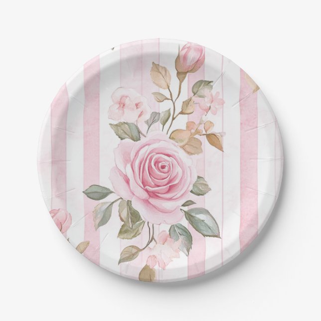 Plato De Papel Ducha de novia temática de París (Anverso)