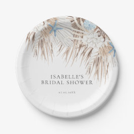 Plato De Papel Ducha de novias Boho Beach