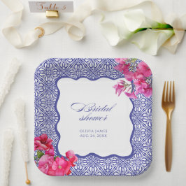 Plato De Papel Ducha de novias con buganvillas de Italia