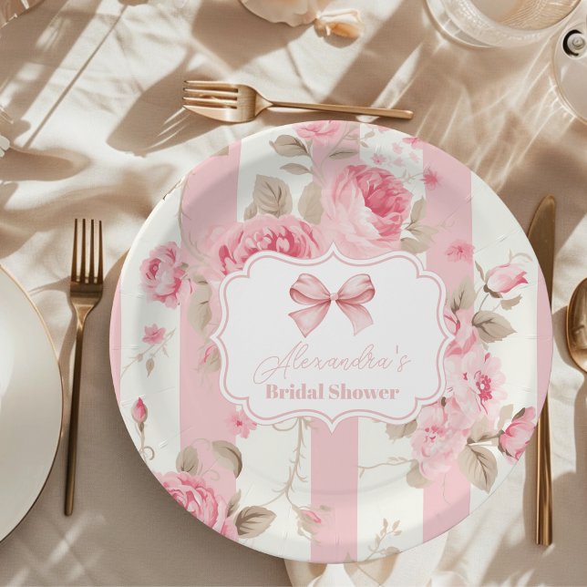 Plato De Papel Ducha de novias de barba rosa suave (Subido por el creador)