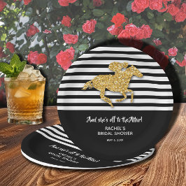 Plato De Papel Ducha de novias Gold Racehorse