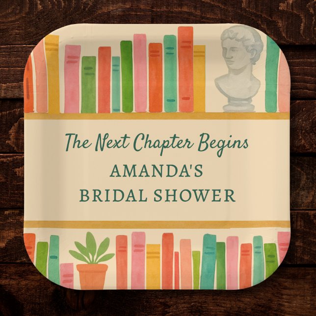 Plato De Papel Ducha de novias para el amante del libro | Diversi (Subido por el creador)