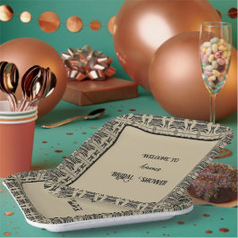 Plato De Papel Ducha mediterránea griega negra y marrón