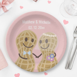 Plato De Papel Ducha nudista entre sí Boda dulce