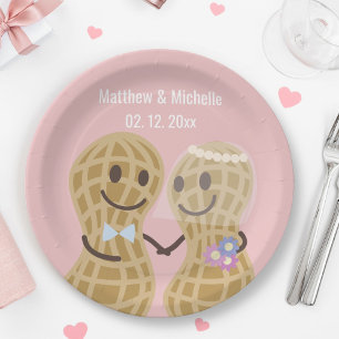 Plato De Papel Ducha nudista entre sí Boda dulce