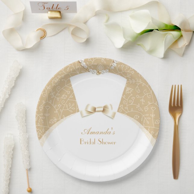 Plato De Papel Ducha nupcial (Boda)
