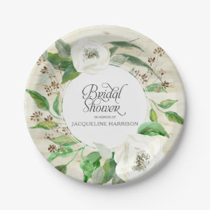 Plato De Papel Ducha nupcial BOHO Bohemias Foliage floral