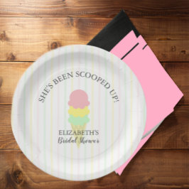 Plato De Papel Ducha nupcial con crema de hielo