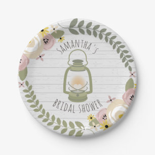 Plato De Papel Ducha nupcial con glamour de Boho - Dusto
