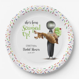 Plato De Papel Ducha nupcial con helado de chocolate