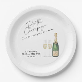 Plato De Papel Ducha nupcial de champagne
