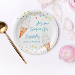 Plato De Papel Ducha nupcial de helado de crema escocesa personal<br><div class="desc">Se le ha encogido helado y rociado personalizado de ducha de novias plantilla de papel.</div>