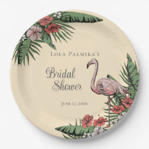Ducha Nupcial de Hibisco Flamingo Rosa Tropical