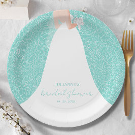 Plato De Papel Ducha nupcial elegante