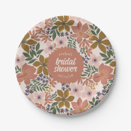 Plato De Papel Ducha nupcial floral o Boda personalizado