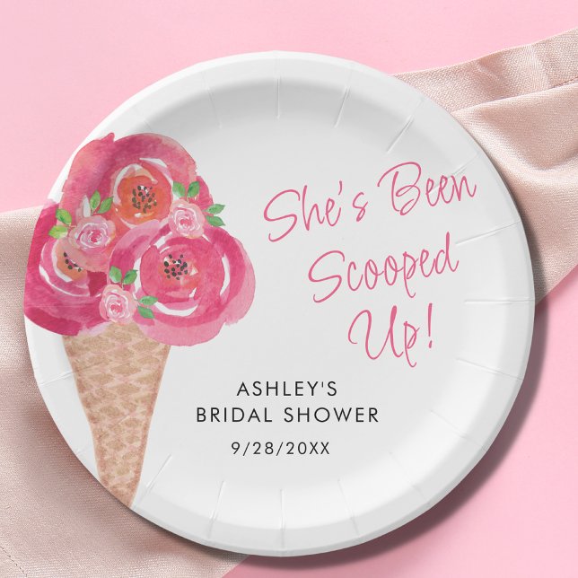 Plato De Papel Ducha nupcial personalizada con crema de hielo (Subido por el creador)