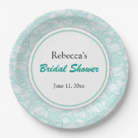 Ducha nupcial personalizada cordón verde azulado