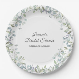 Plato De Papel Duche de novia floral acuarela lavanda
