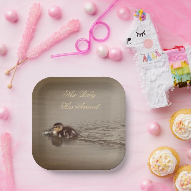 Plato De Papel Duckling Baby Shower Paper Plates (Fiesta)