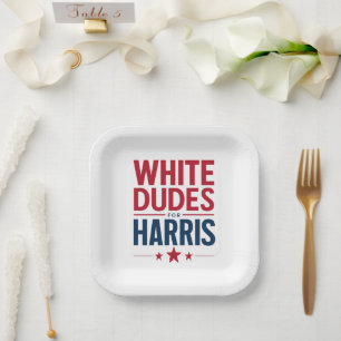 Plato De Papel Dudes Blancas Para Las Elecciones Harris Kamala Ha