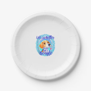 Plato De Papel Dueño beagle perro cachorro mamá beagle perro ador