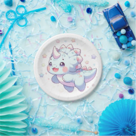 Plato De Papel Dulce Baby Shower de dinosaurio Dreamy