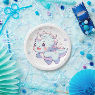 Plato De Papel Dulce Baby Shower de dinosaurio Dreamy