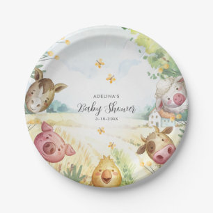Plato De Papel Dulce Baby Shower de la pequeña granja