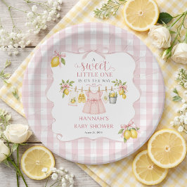 Plato De Papel Dulce Baby Shower de Limón